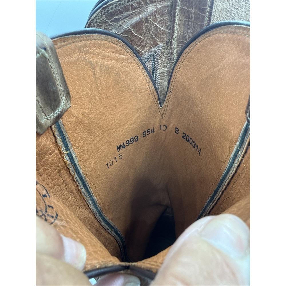 Lucchese Cassidy Boots Women 10B M4999 Brown Goat Leather Snip Toe Cowboy Boots - Picture 7 of 13